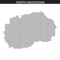 Fototapeta premium North Macedonia map in dots