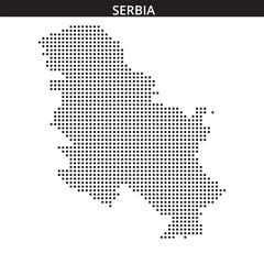 Obraz premium Serbia map in dots