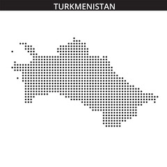 Turkmenistan map in dots