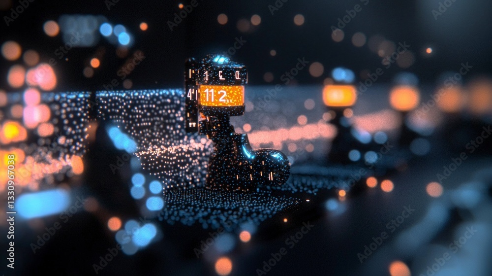 Aufkleber futuristic digital interface glowing nodes abstract technology background