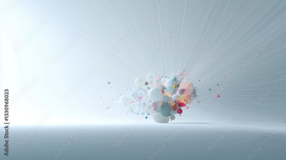 Poster abstract colorful sphere burst ai art high resolution image