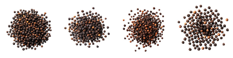 Artfully Arranged Black Peppercorns   Flavorful Natural Spice Seasoning for Gourmet Cooking and Healthy Cuisine  Close up Shot of Premium Organic Peppercorns in Various Patterns