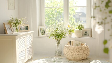 modern living room with white furniture