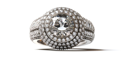 Fototapeta premium silver ring with diamonds