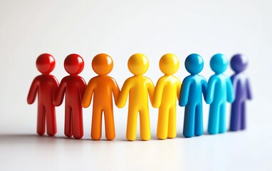 3D icon of a group of people isolated on a white background, representing unity, leadership, and collective effort in business or teamwork concepts