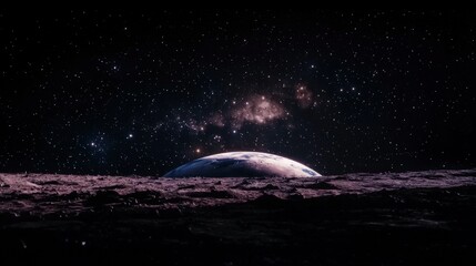 Stunning Earthrise from Moon Surface  Cosmic Landscape Photography