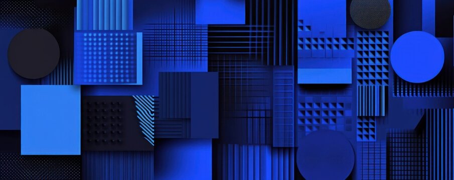 Abstract Blue Geometric Shapes: A Modern Design Composition