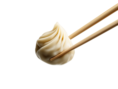 Savor the exquisite Xiaolongbao dumplings, perfectly lifted with chopsticks, bursting with savory broth and wrapped in delicate, tender skin—a true delight for dumpling enthusiasts!