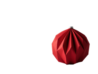 Elegant Origami Christmas Ball Displayed on a Crisp White Background for a Festive Touch.