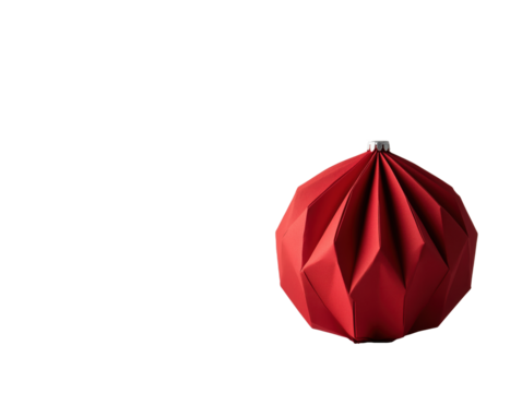 Elegant Origami Christmas Ball Displayed on a Crisp White Background for a Festive Touch. - Powered by Adobe
