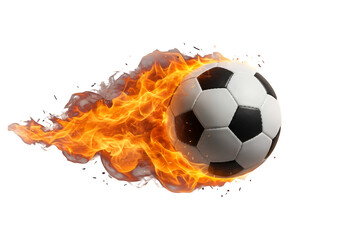 Naklejka premium Fiery Soccer Ball in Motion