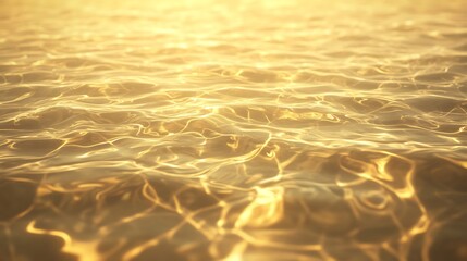 Fototapeta premium Golden sunlight reflecting on water surface, creating a serene and tranquil atmosphere.