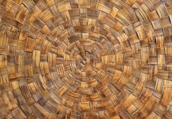 Fototapeta premium Beige and Brown Paper Scrap Collage Abstract Circular Background