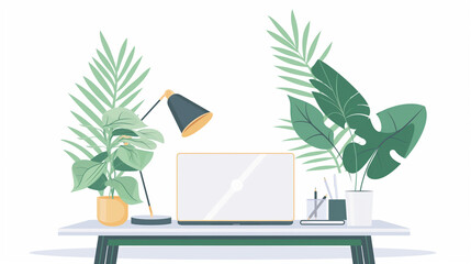 Minimalistic Home Office Illustration - ミニマルなホームオフィスイラスト