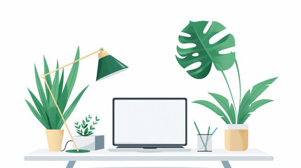 Minimalistic Home Office Illustration - ミニマルなホームオフィスイラスト