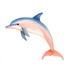 Fototapeta premium Colorful Dolphin Jumping in a Clear Blue Environment