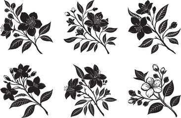 Elegant Floral Line Art.