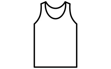 メンズの肌着タンクトップ、白黒のシンプルな線画アイコン