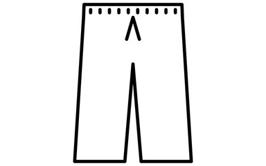ボトムス、ステテコ、白黒のシンプルな線画アイコン