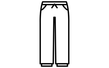 ボトムス、スウェットパンツ、白黒のシンプルな線画アイコン