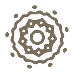 vector star with different elements in spiral mandala