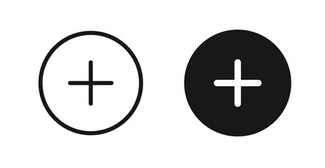Fototapeta premium Add icon outlined icon vector collection.