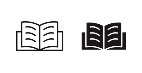 Book icon outlined icon vector collection.