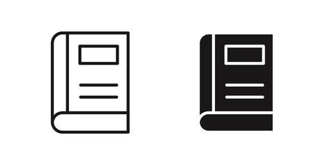 Book icon outlined icon vector collection.