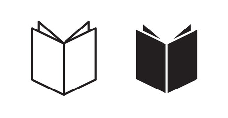 Book open icon outlined icon vector collection.