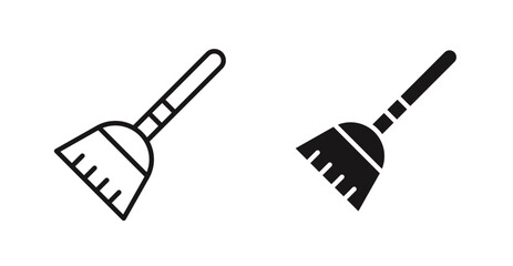 Broom icon outlined icon vector collection.
