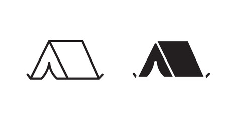 Camping icon outlined icon vector collection. © ramsey
