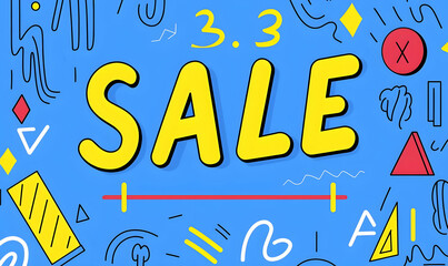 Fototapeta premium Bright and Colorful Sale Advertisement Background with Graphics