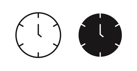 Clock icon outlined icon vector collection.