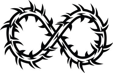 Stylish barbed wire line art vector illustration, barbed wire silhouette vector illustration graphics resource