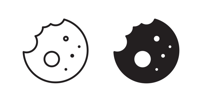 Cookie icon outlined icon vector collection.