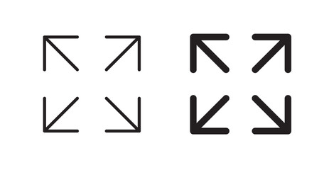 Fototapeta premium Expand icon outlined icon vector collection.