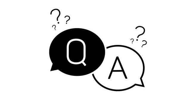 q and a question and answer animated session icon q n a neon 4k green screen