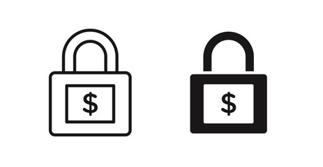 Fixed price icon outlined icon vector collection.