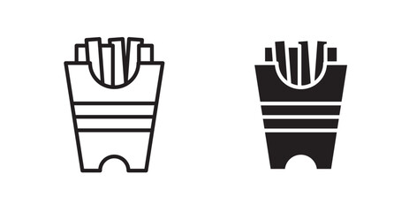 French-fries icon outlined icon vector collection.