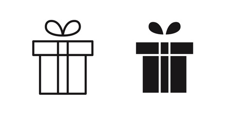 Gift icon outlined icon vector collection.