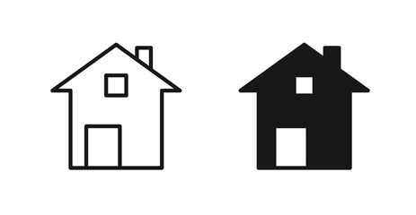 House icon outlined icon vector collection.