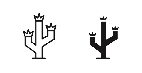 Joshua tree icon outlined icon vector collection.