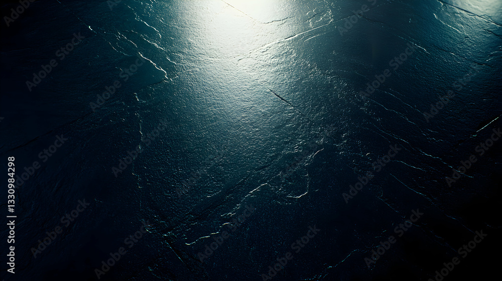 Poster dark teal textured stone background, illuminated from above, showcasing the natural grain and subtle