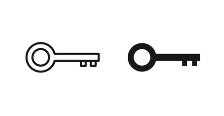 Key icon outlined icon vector collection.