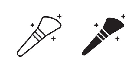 Makeup brush icon outlined icon vector collection.
