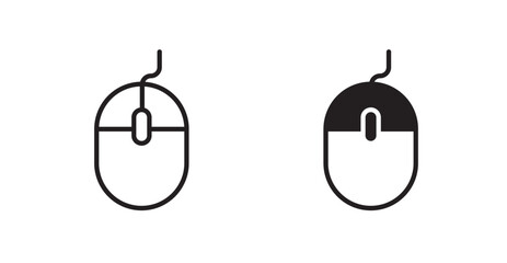 Mouse icon outlined icon vector collection.
