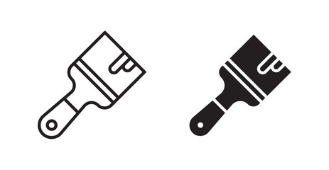 Paint brush icon outlined icon vector collection.