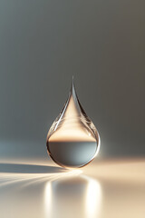 Fototapeta premium Nourishing Serum Drop Suspended in Tranquil Harmony: A Metaphor of Skin Renewal and Elegance