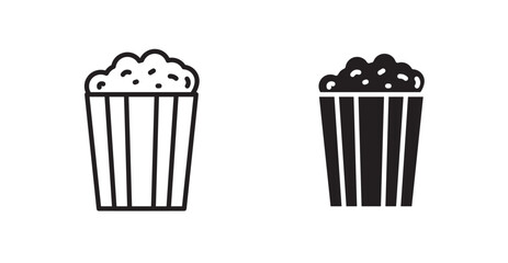 Popcorn icon outlined icon vector collection.
