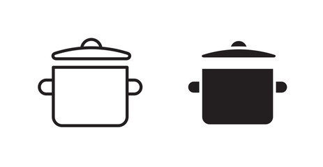 Pot icon outlined icon vector collection.
